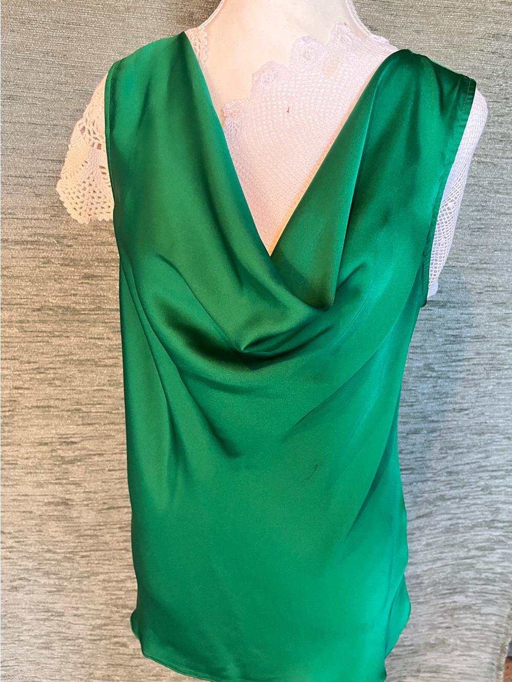 Joseph Ribkoff Vivid Green Satin Cowl Tank
